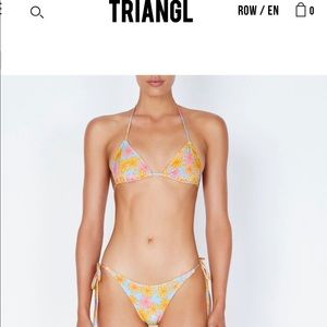 Triangl Vinca Sky Floral Velvet String Bikini